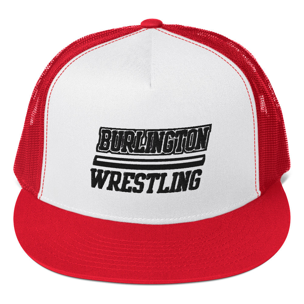 Burlington HS Wrestling 5 Panel Trucker Cap