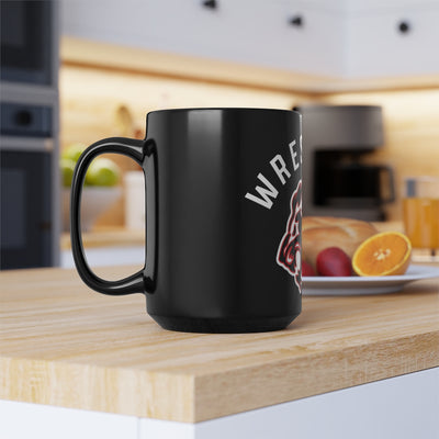 Lion Elite Wrestling Black Glossy Mug, 15oz