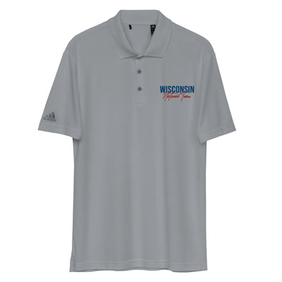 Wisconsin Wrestling Federation Grey adidas performance polo shirt