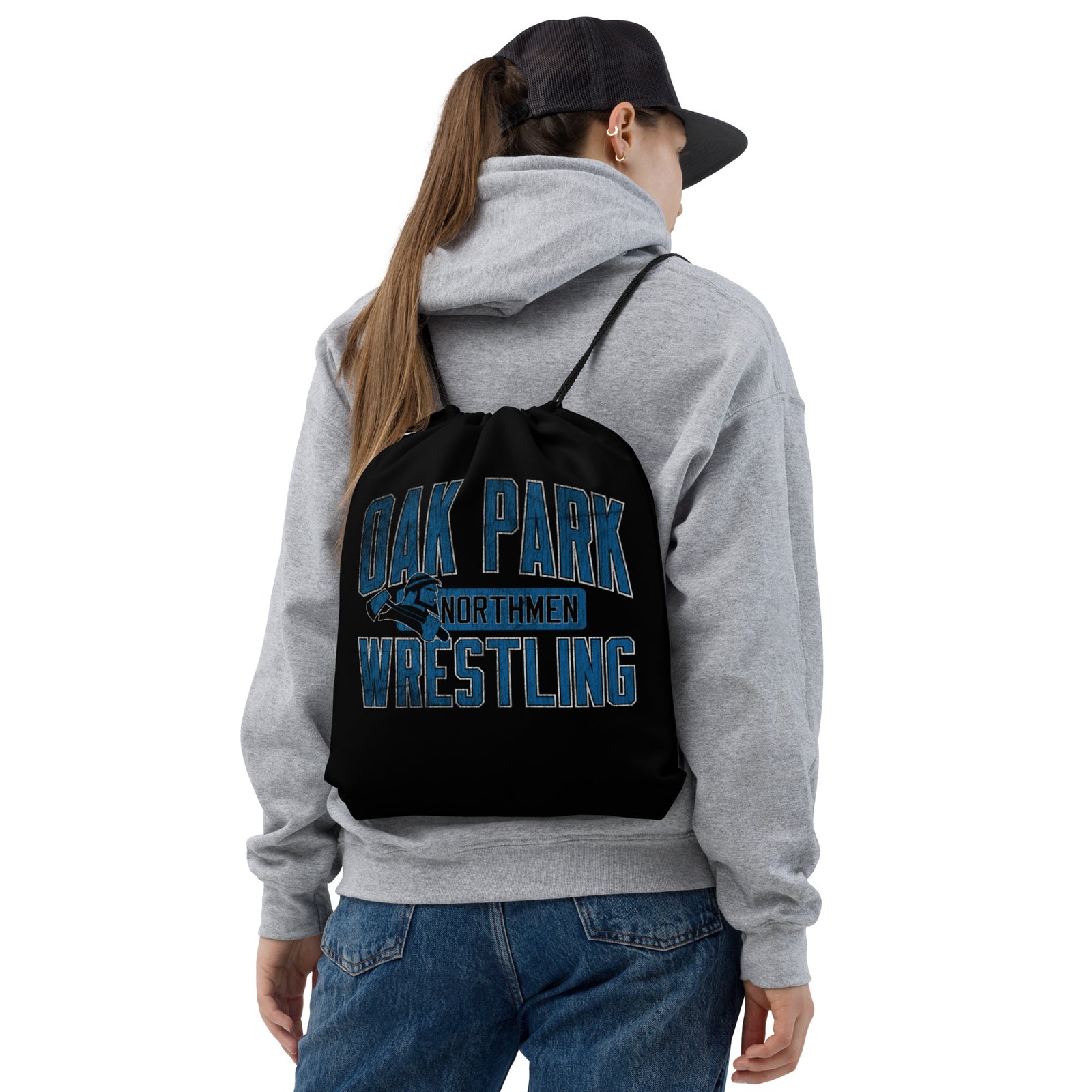 Oak Park Northmen Wrestling Drawstring bag