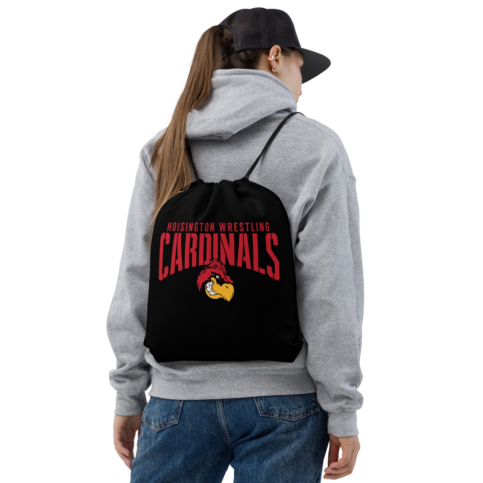 Hoisington Cardinals Wrestling Drawstring bag