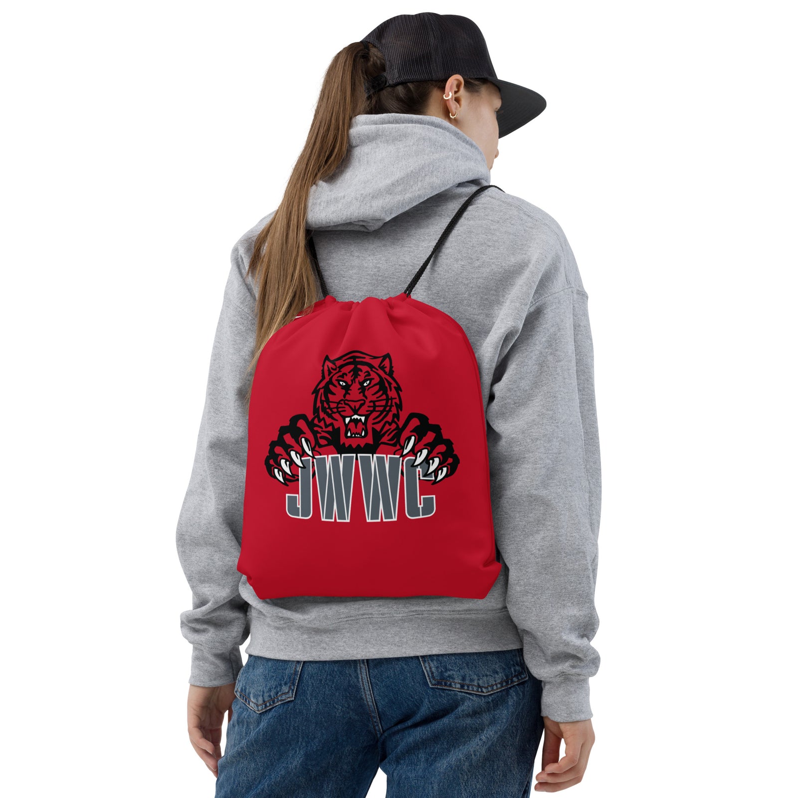 Jeff West Wrestling Club Red Drawstring bag
