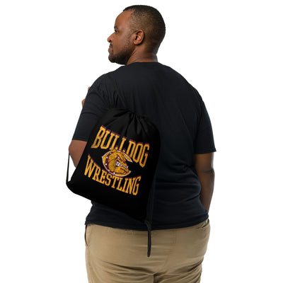 West Allis Central Wrestling Black All-Over Print Drawstring Bag