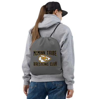 McMinn Tribe Wrestling Club  Grey All-Over Print Drawstring Bag