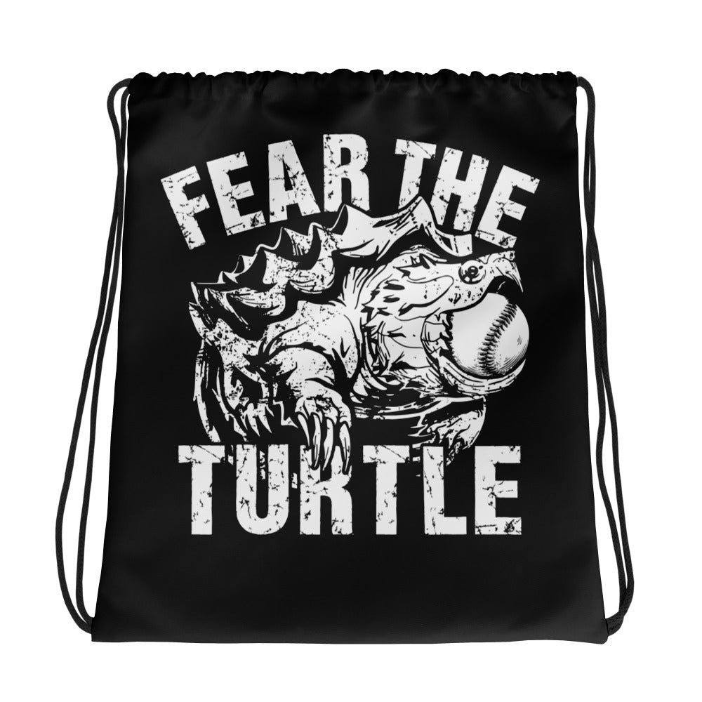 Mudturtle Softball Black Drawstring bag