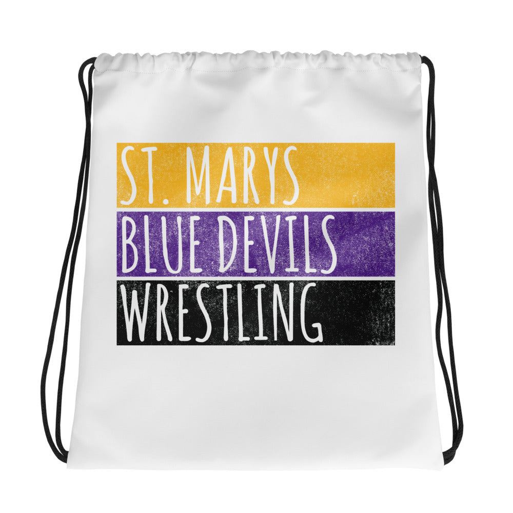St. Mary’s High School Wrestling Blue Devils Drawstring bag