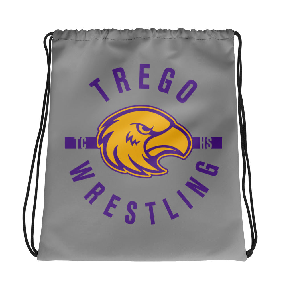 Trego Community High School Wrestling Drawstring bag