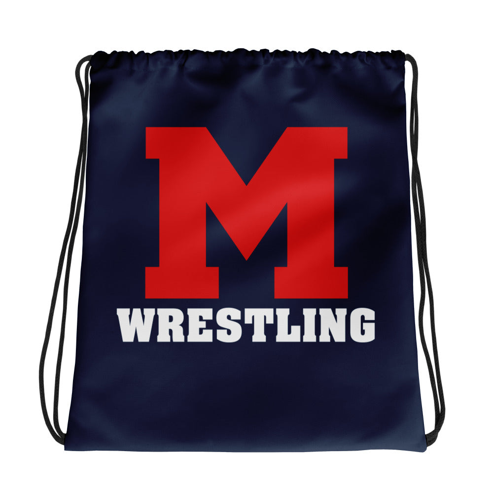 M Wrestling Drawstring bag