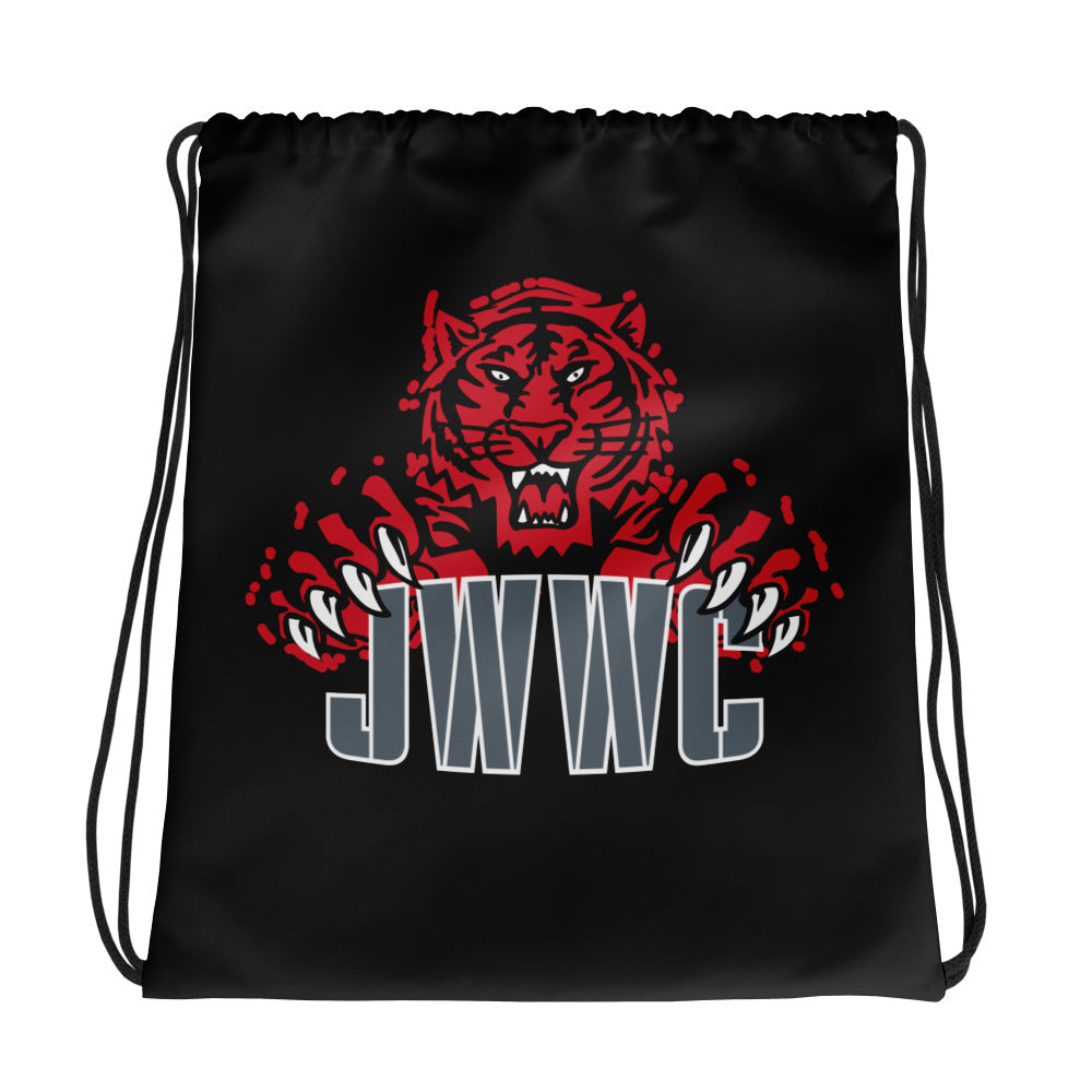 Jeff West Wrestling Club Black All Over Print Drawstring Bag