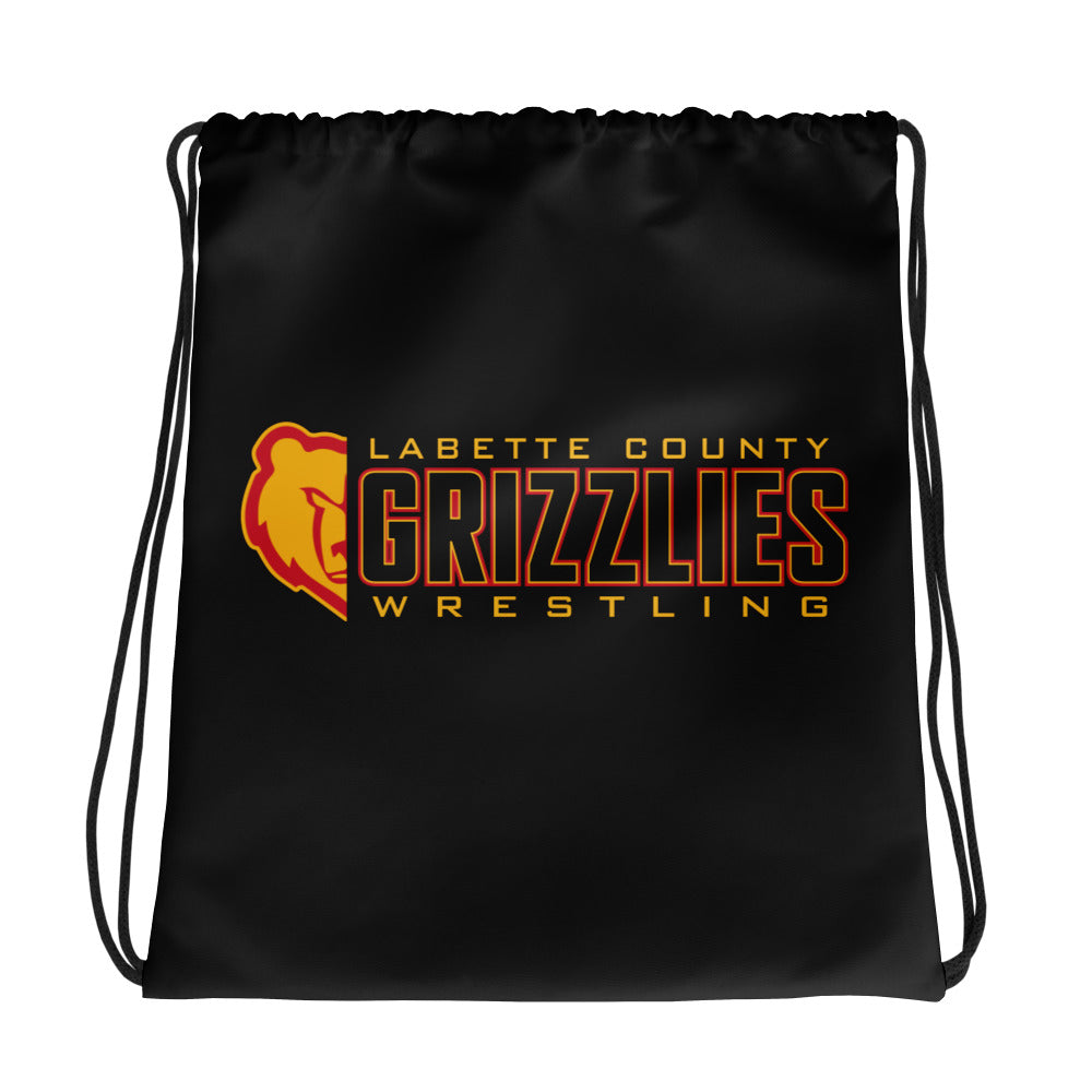 Labette County Wrestling All-Over Print Drawstring Bag