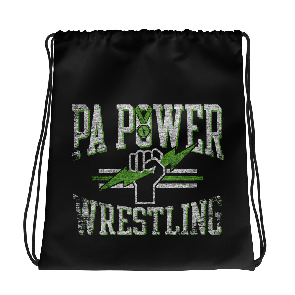 PA Power All-Over Print Drawstring Bag