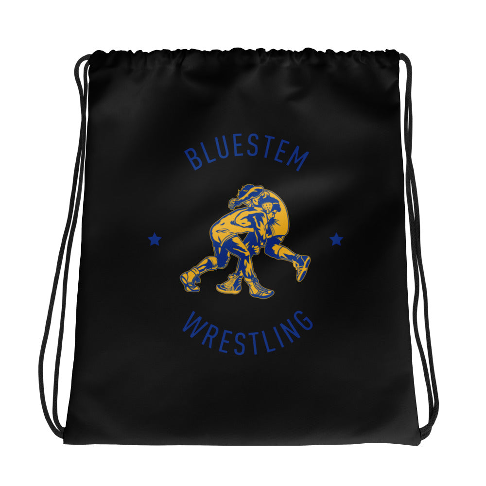 Bluestem Wrestling All-Over Print Drawstring Bag