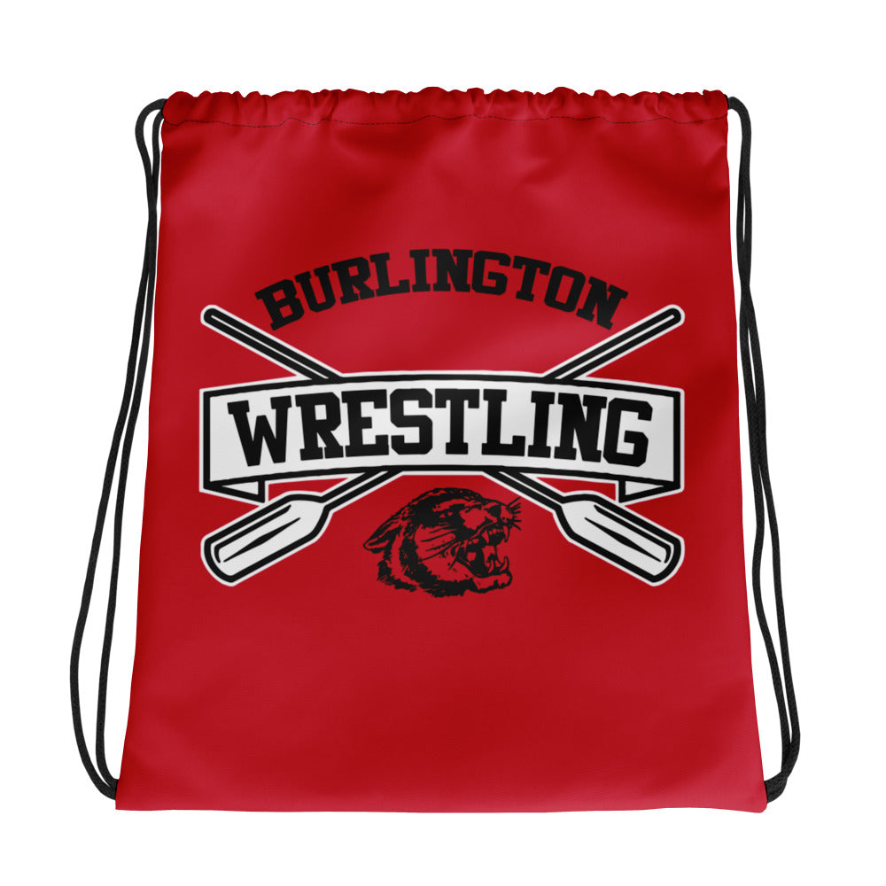 Burlington HS Wrestling All-Over Print Drawstring Bag