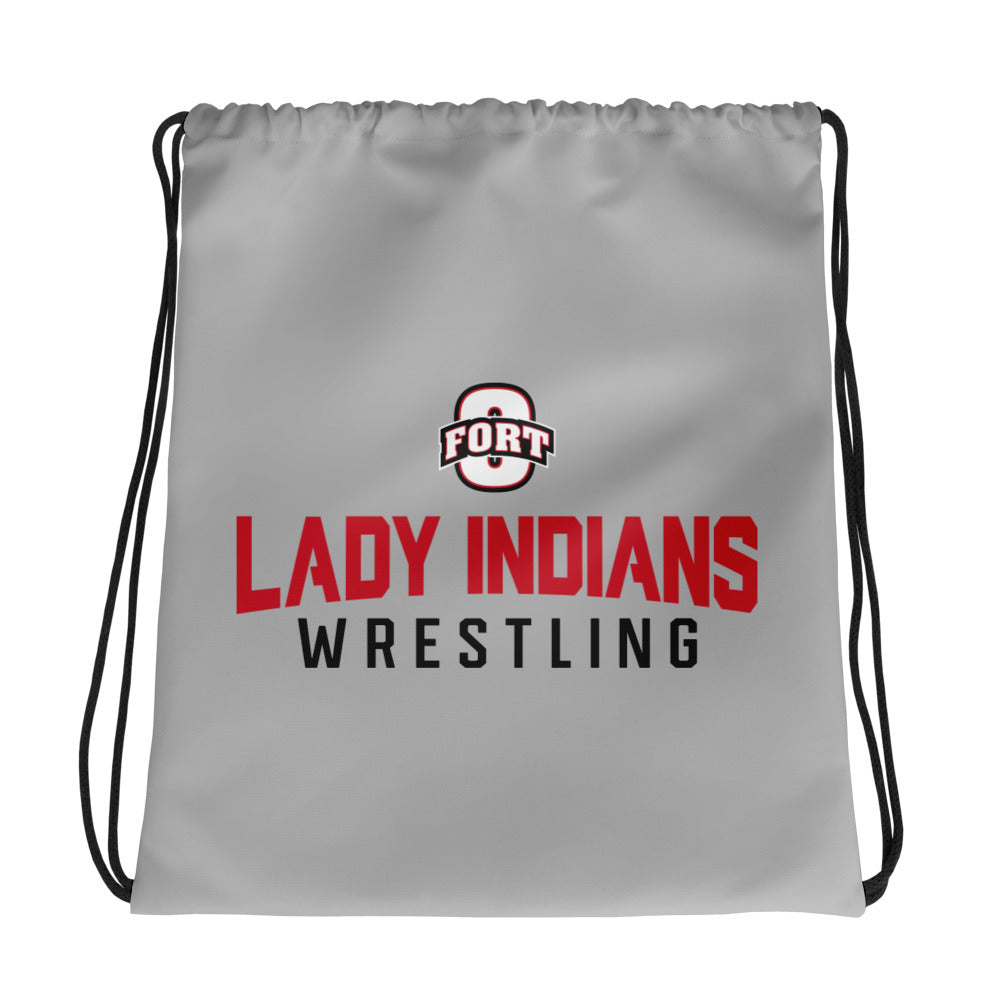 Fort Osage Wrestling Lady Indians  All-Over Print Drawstring Bag