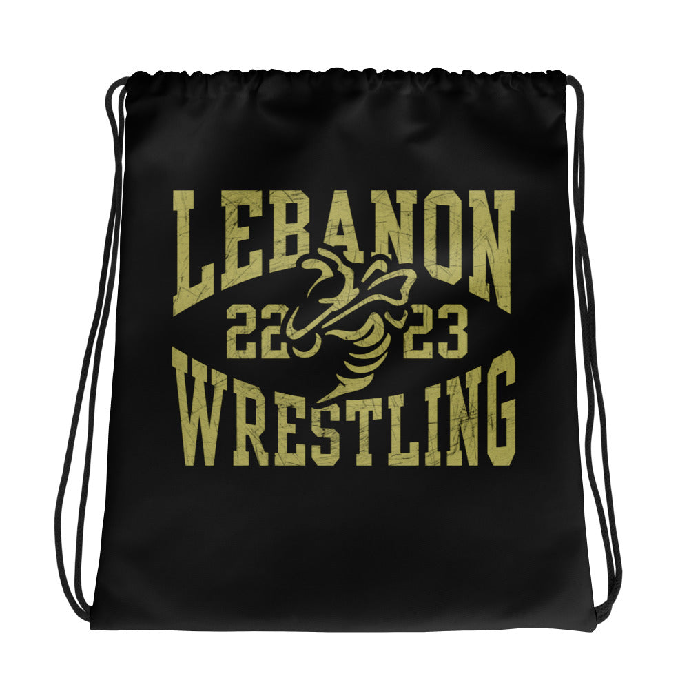 Lebanon Jackets Wrestling All-Over Print Drawstring Bag