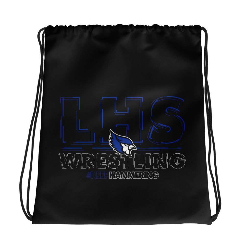 Liberty High School Wrestling  All-Over Print Drawstring Bag