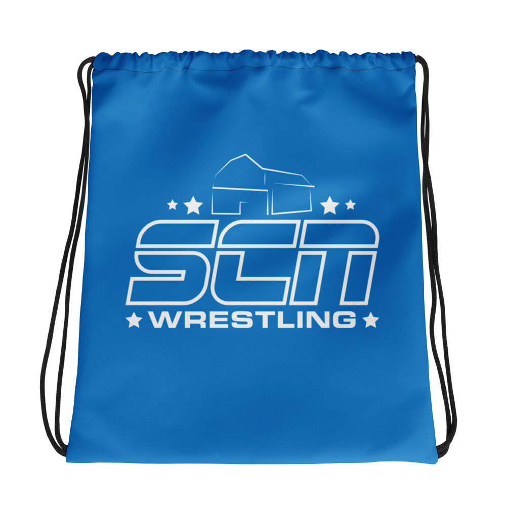 SCN Youth Wrestling Royal All-Over Print Drawstring Bag