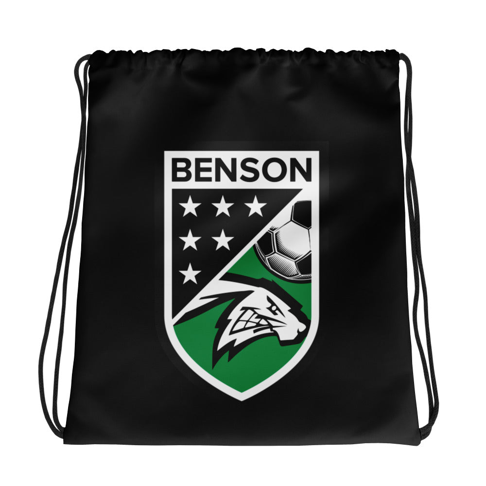 Benson Soccer All-Over Print Drawstring Bag