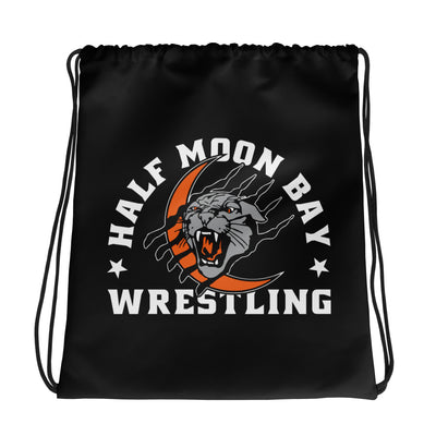 Half Moon Bay Wrestling MASCOT All-Over Print Drawstring Bag