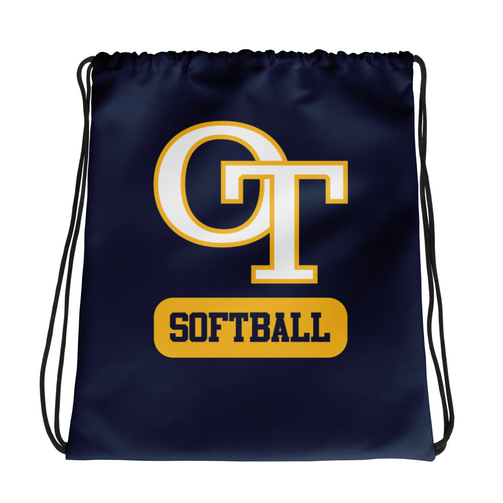 OT Baseball and Softball League - Softball All-Over Print Drawstring Bag