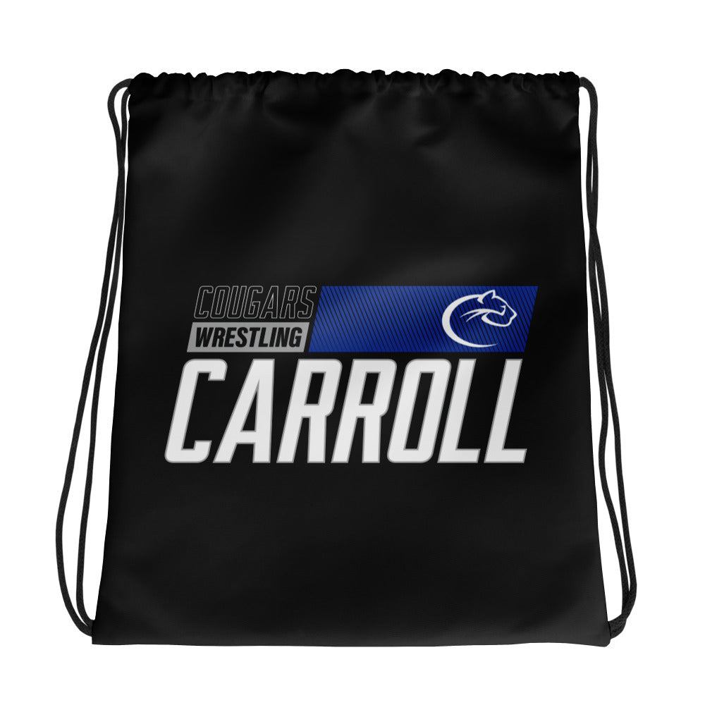 Carroll Wrestling Black  All-Over Print Drawstring Bag