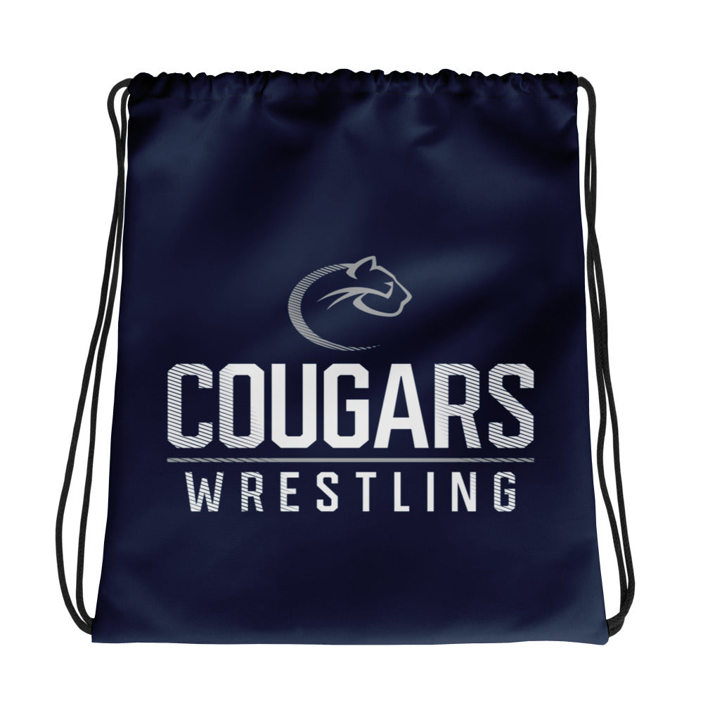 Carroll Wrestling Cougars  All-Over Print Drawstring Bag