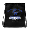 Eastern Hancock MS Track Royals on Black  All-Over Print Drawstring Bag