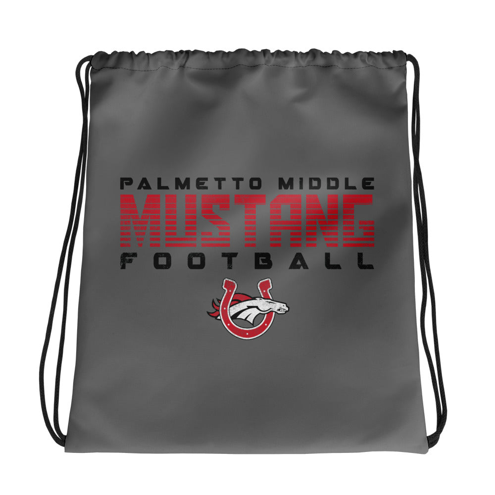 Palmetto Middle Football Grey All-Over Print Drawstring Bag