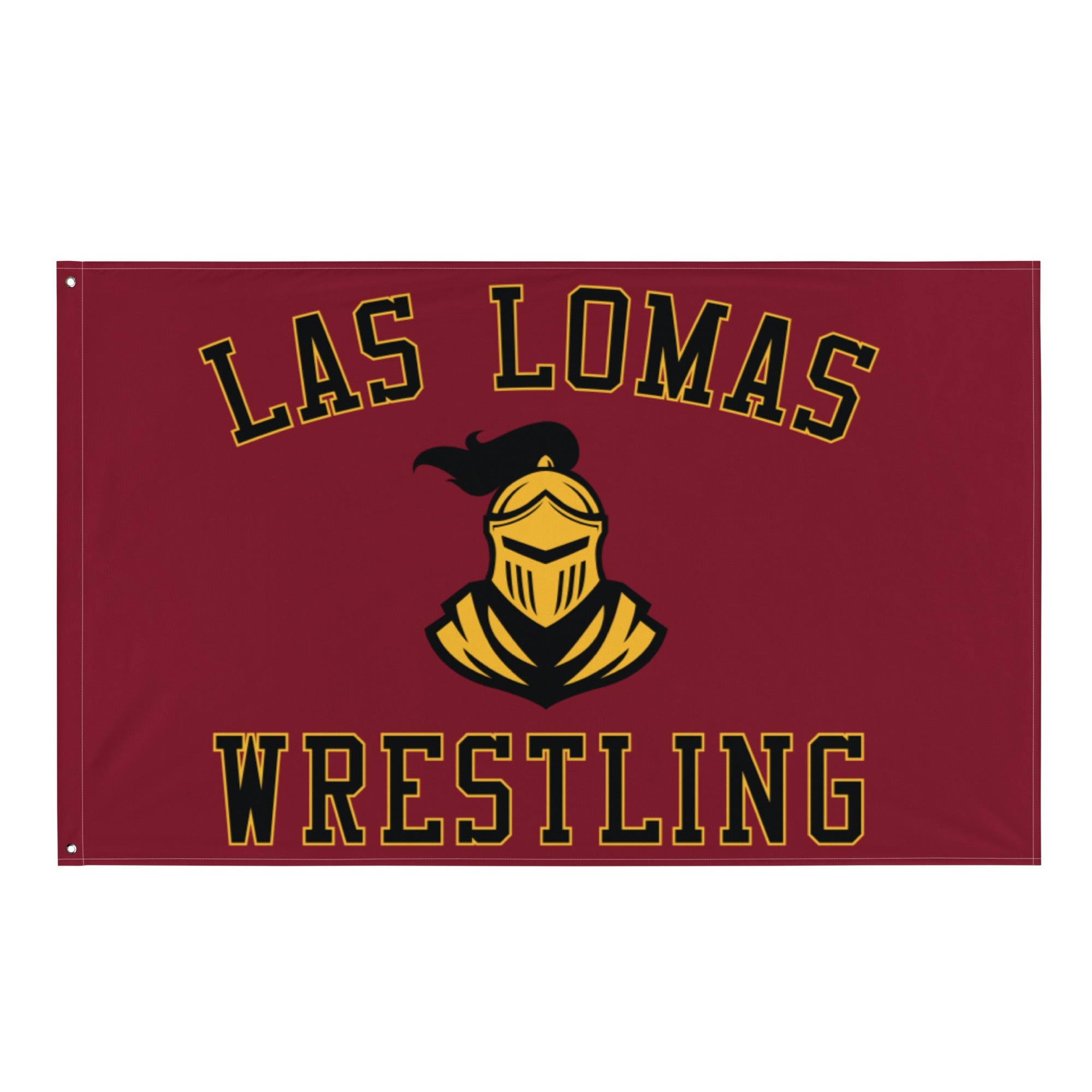 Las Lomas Wrestling Maroon All-Over Print Flag
