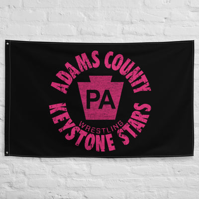 Keystone Stars Wrestling Club Pink All-Over Print Flag