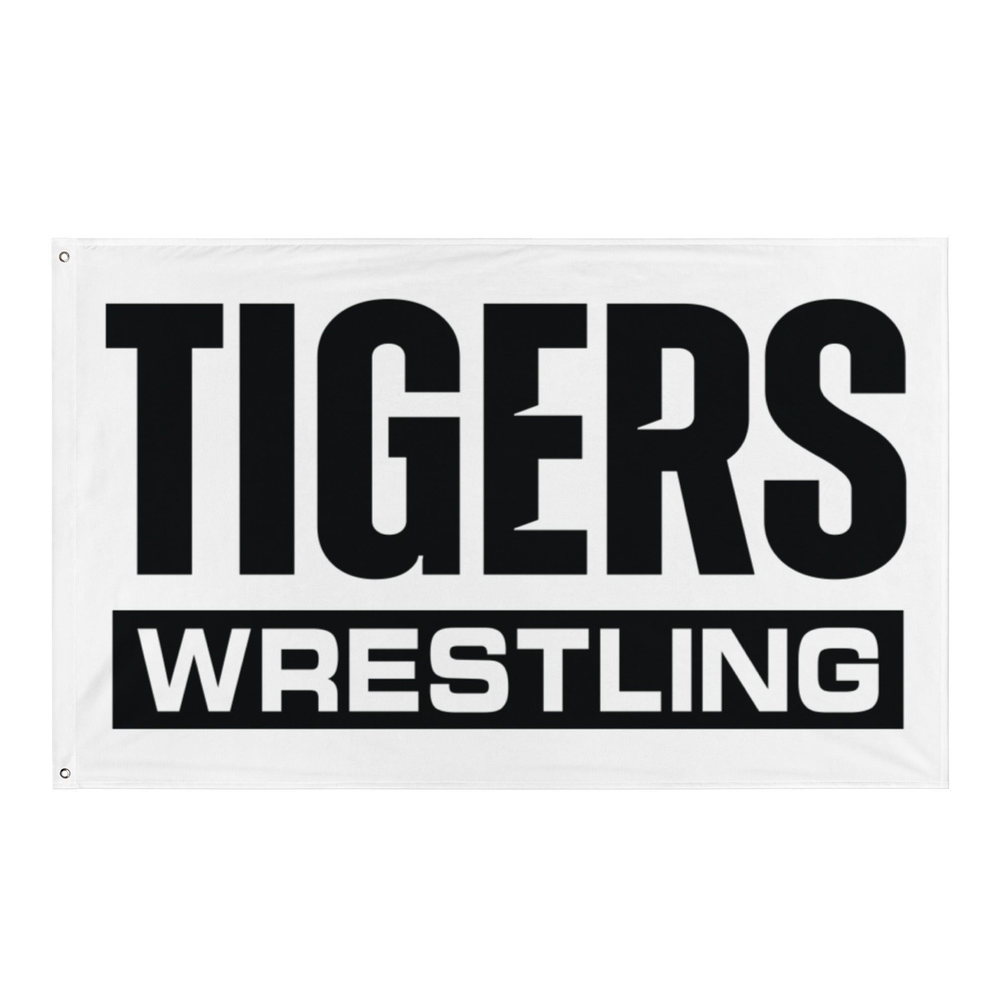 Plattsburg High School Wrestling White All-Over Print Flag