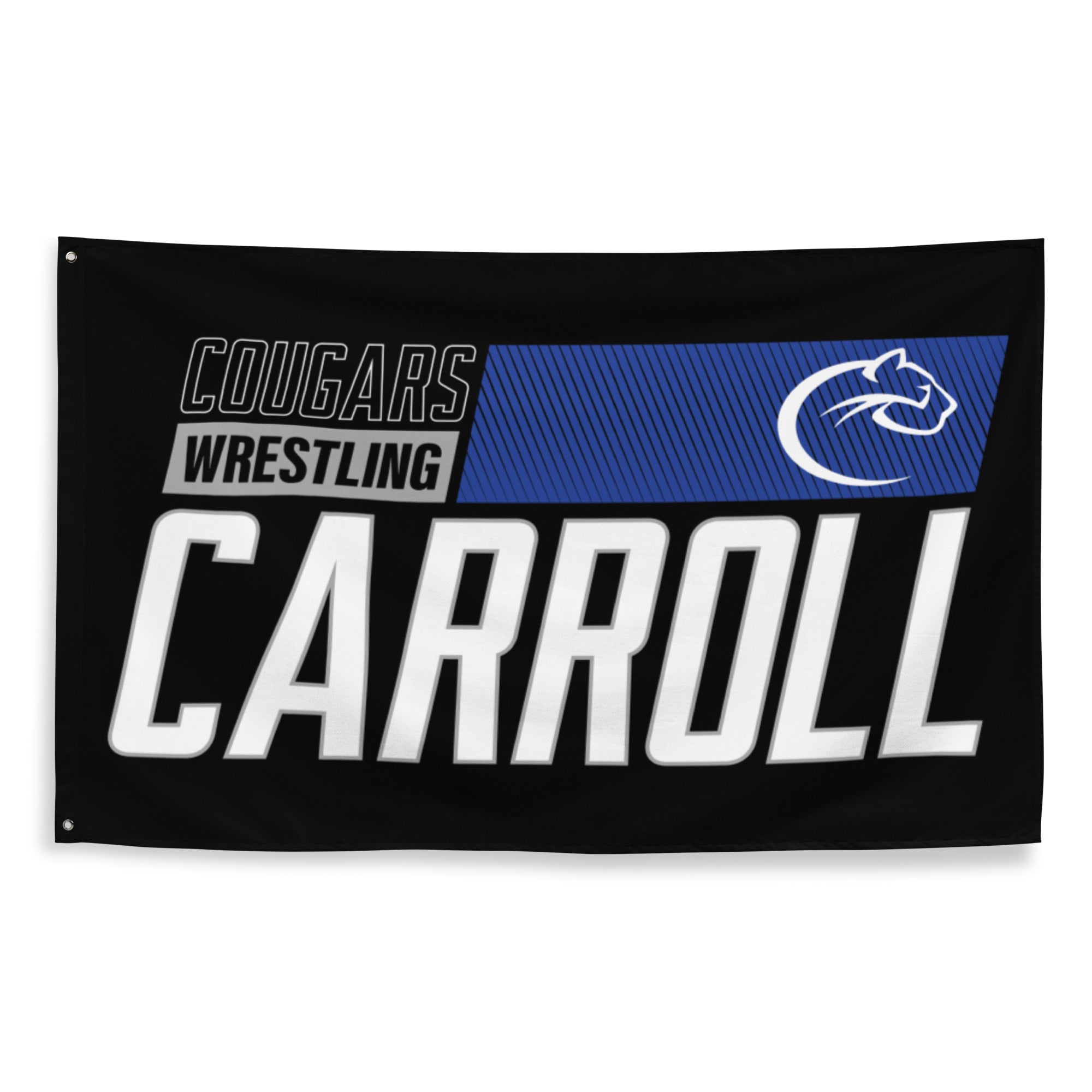 Carroll Wrestling Black  All-Over Print Flag
