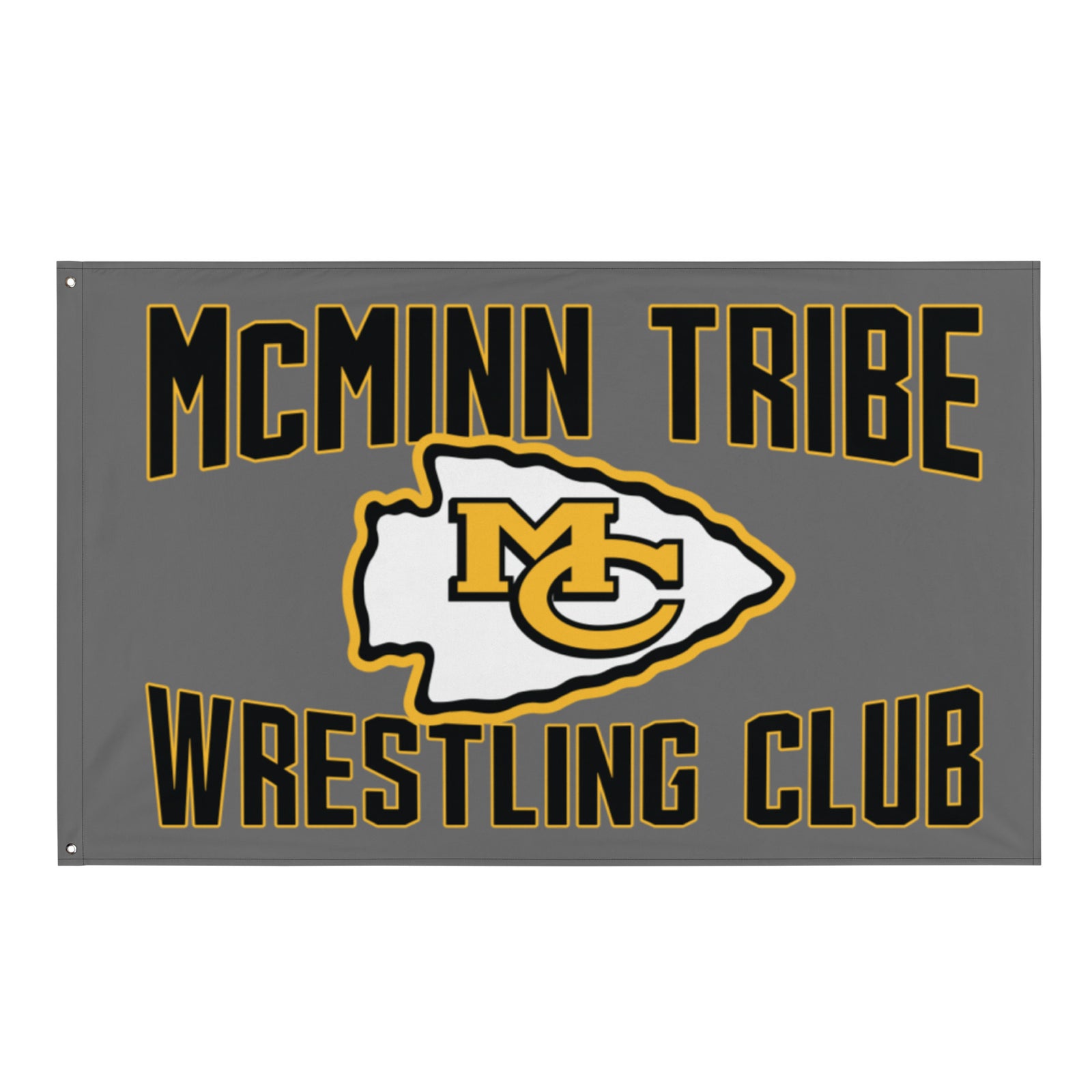 McMinn Tribe Wrestling Club  Grey All-Over Print Flag