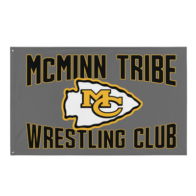 McMinn Tribe Wrestling Club  Grey All-Over Print Flag