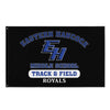 Eastern Hancock MS Track Royals on Black  All-Over Print Flag