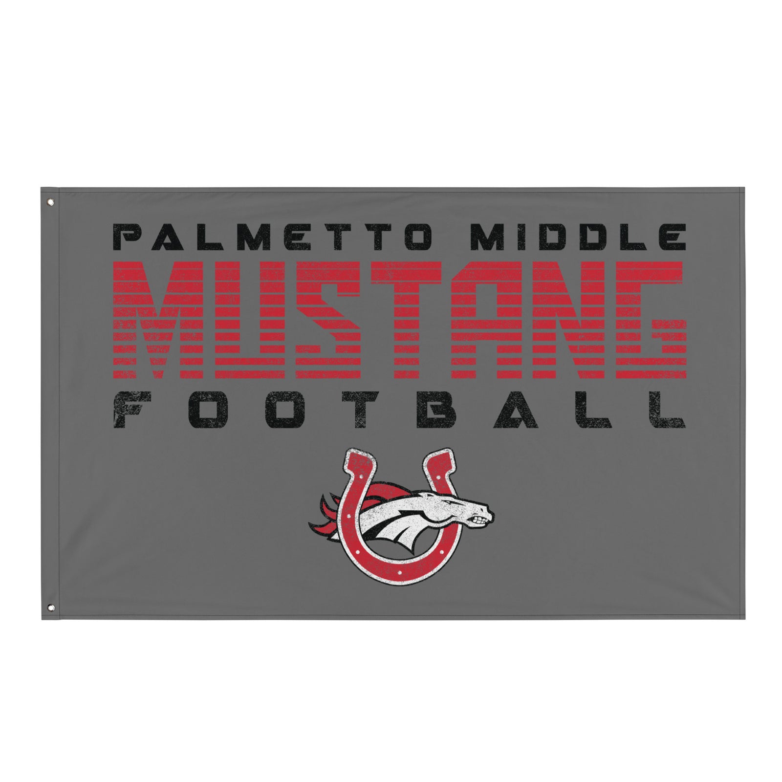 Palmetto Middle Football Grey All-Over Print Flag