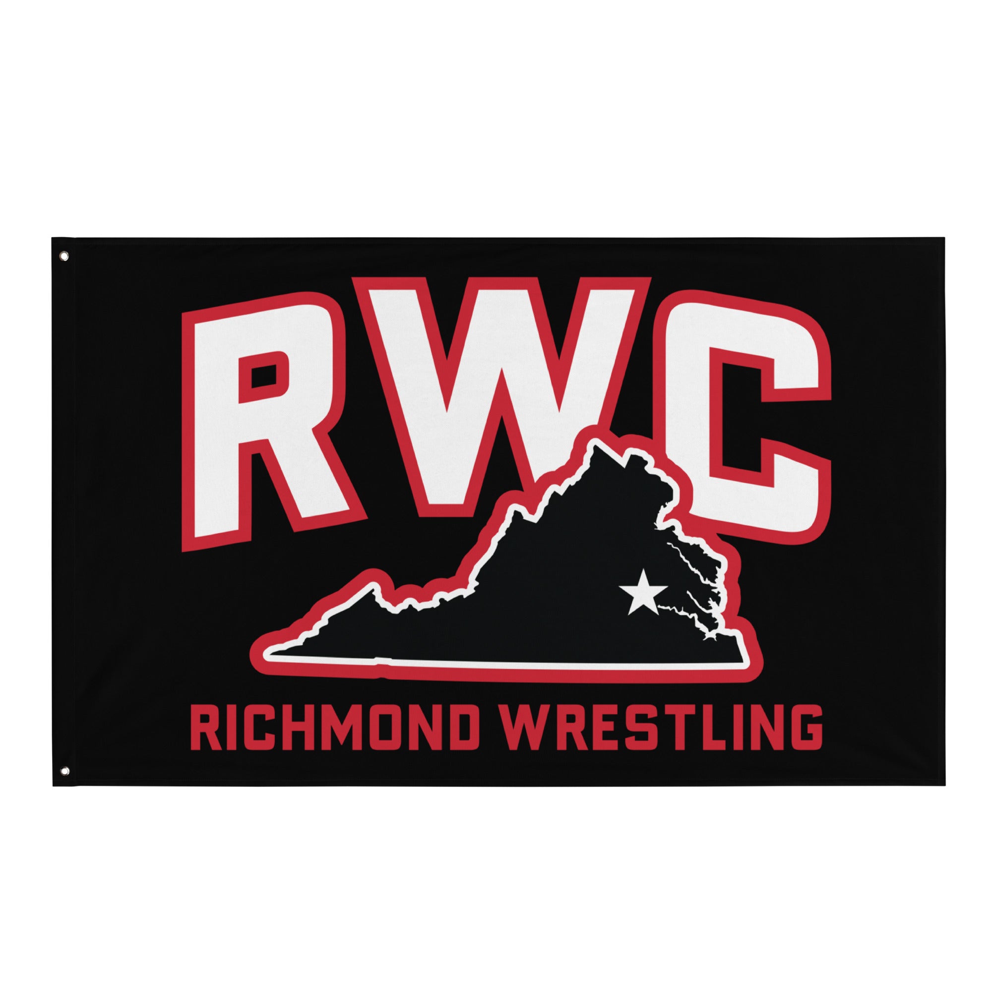 Richmond Wrestling Club Black All-Over Print Flag