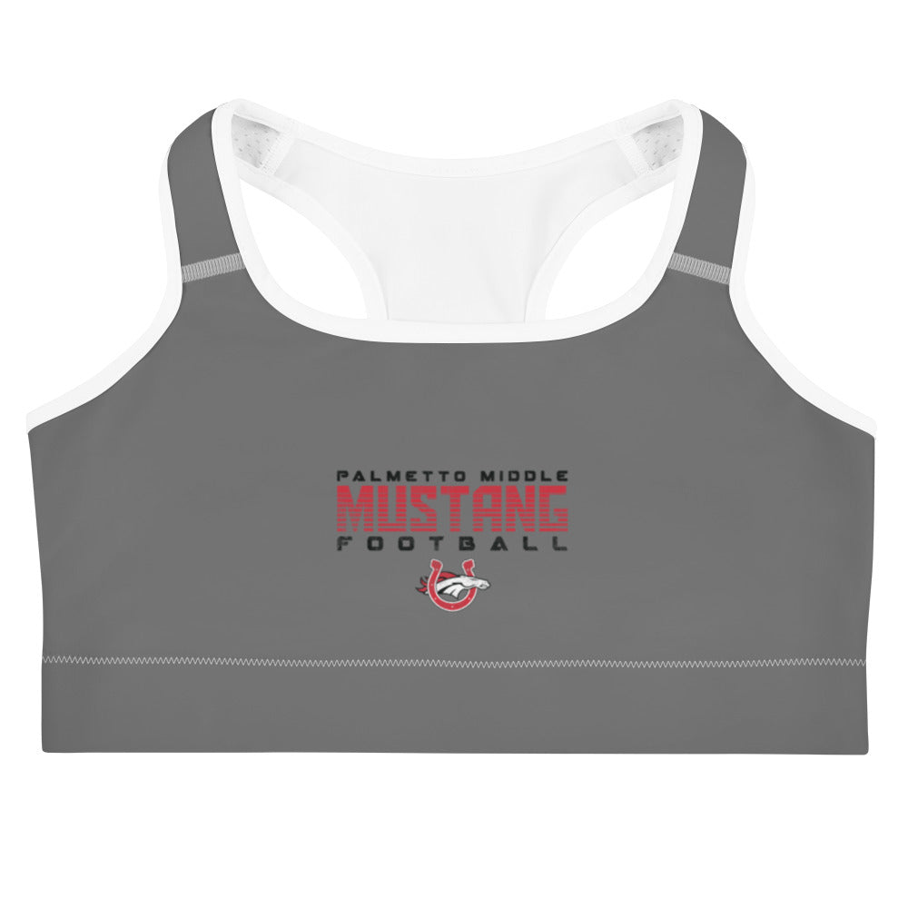 Palmetto Middle Football Grey All-Over Print Sports Bra