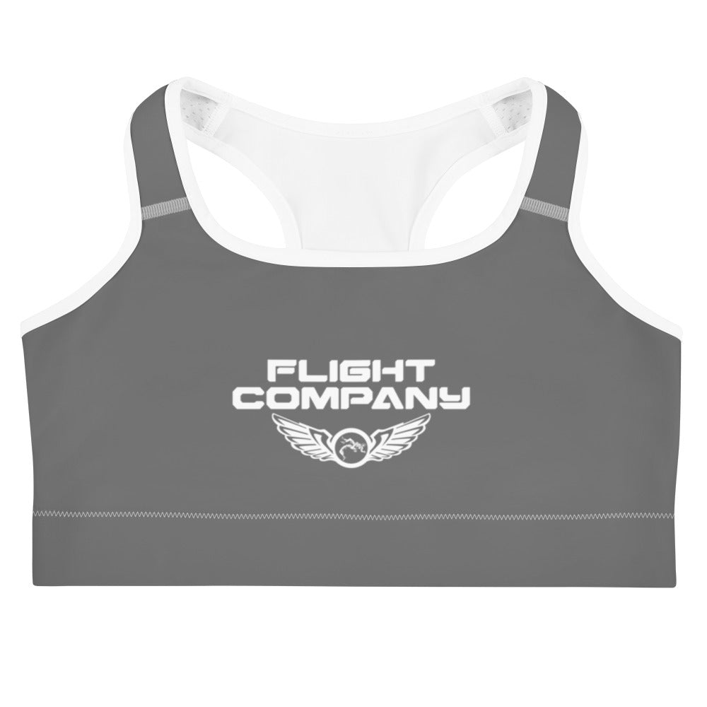Flight Company  Grey All-Over Print Sports Bra