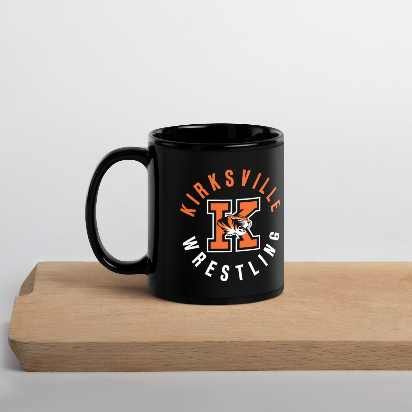 Kirksville Wrestling Club Black Glossy Mug