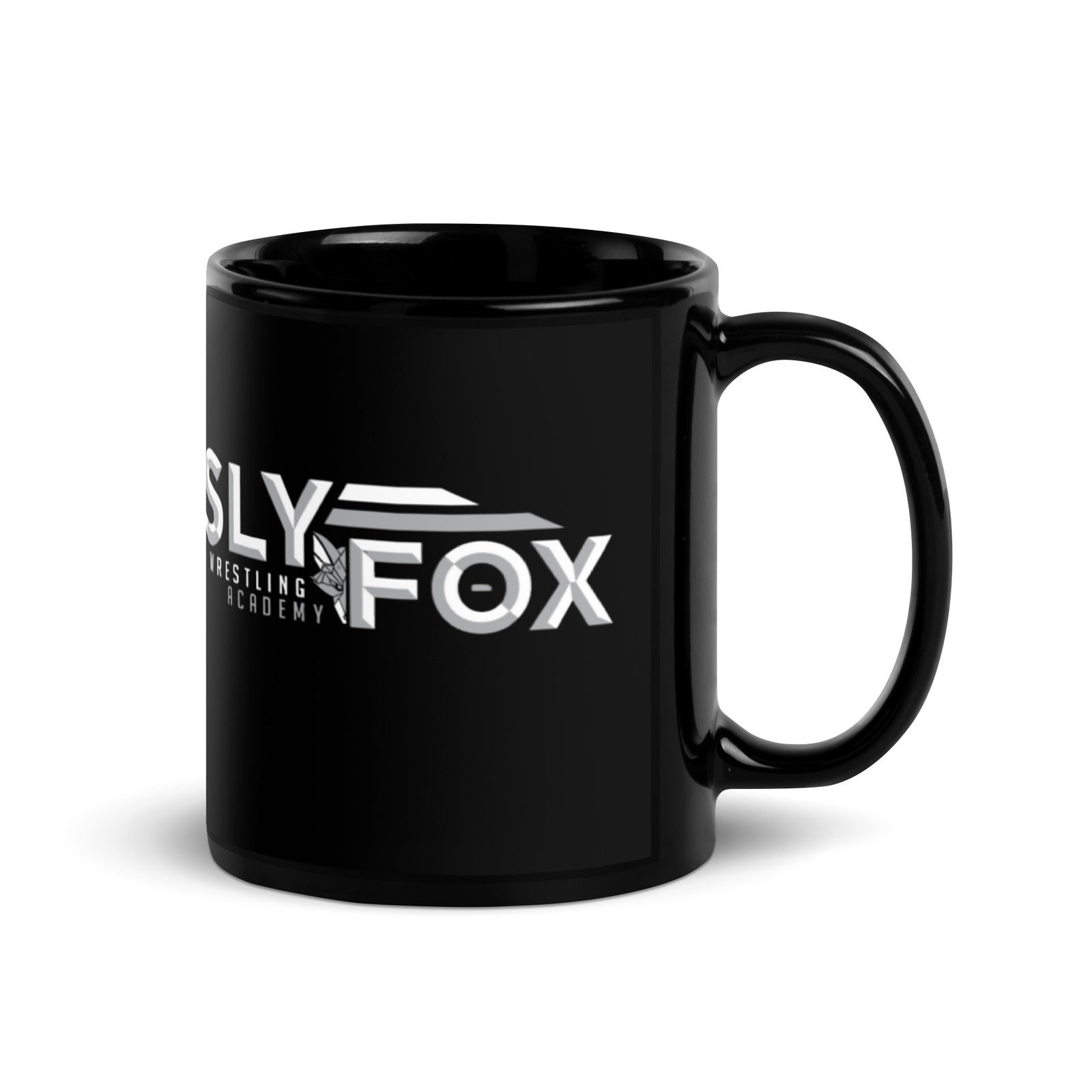 Sly Fox Wrestling Black Glossy Mug