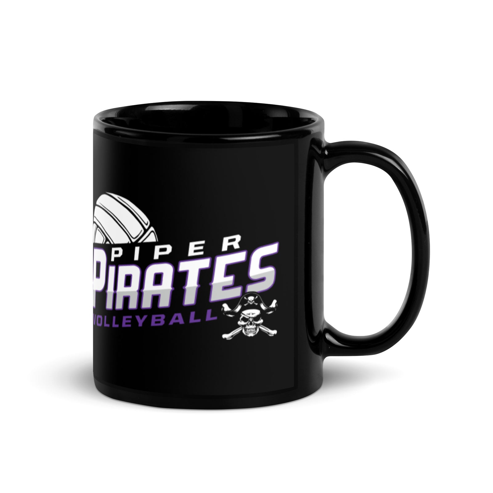 Piper Volleyball Black Glossy Mug