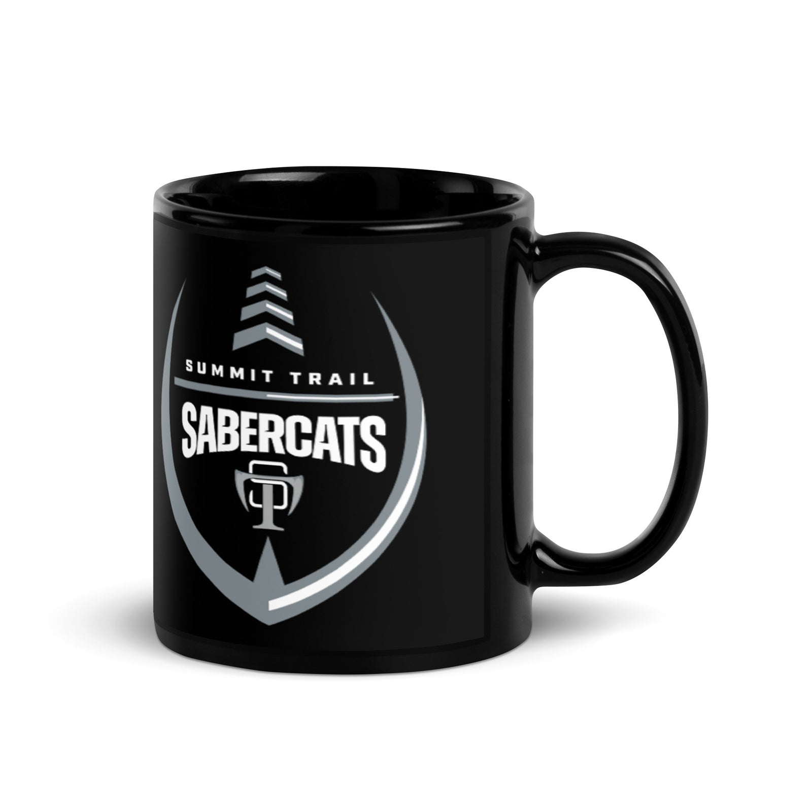 Summit Trail Sabercats Football Black Glossy Mug