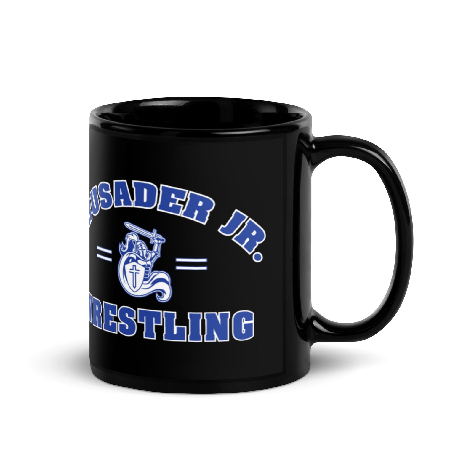 Crusader Jr. Wrestling 1 Black Glossy Mug