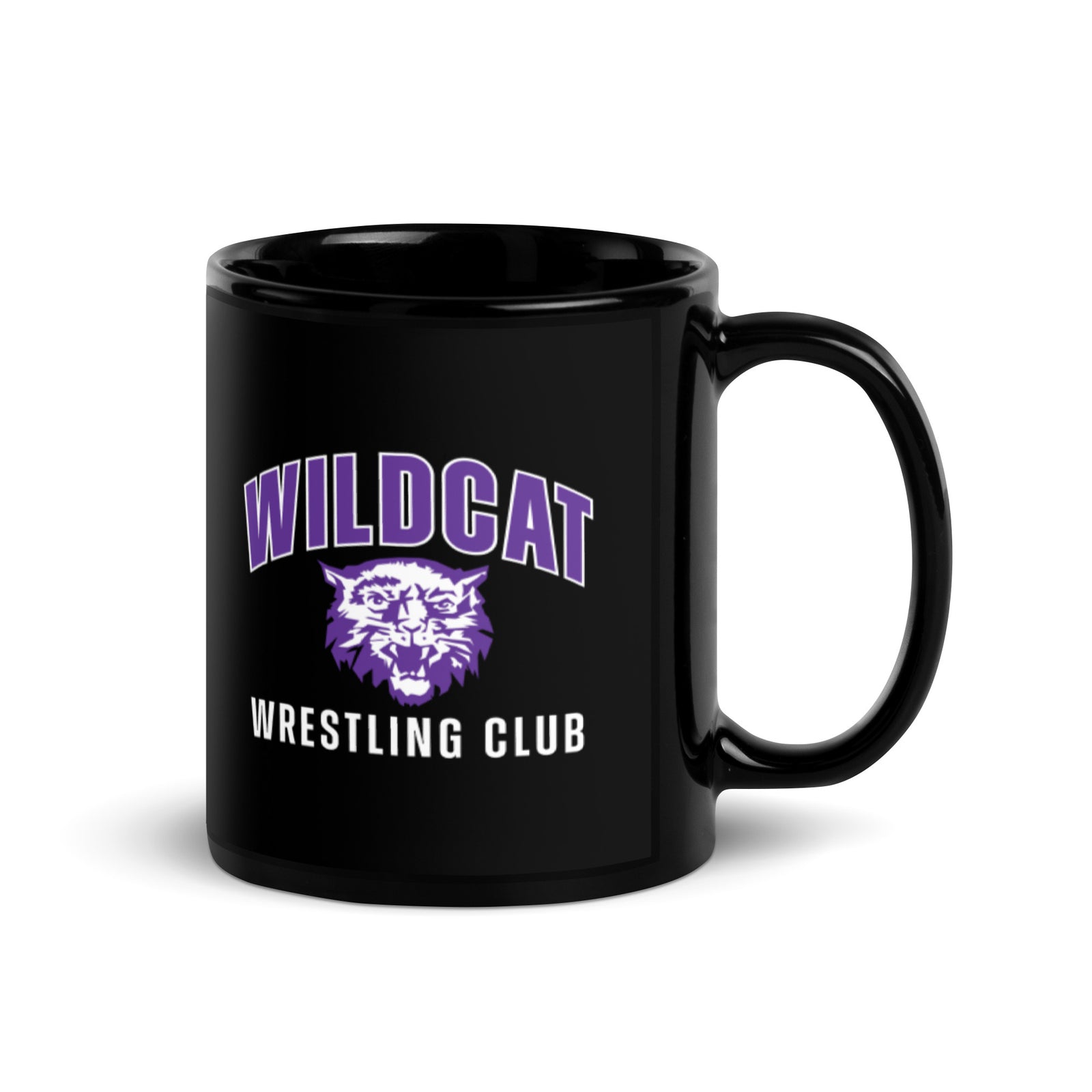 Wildcat Wrestling Club (Louisburg) Black Glossy Mug