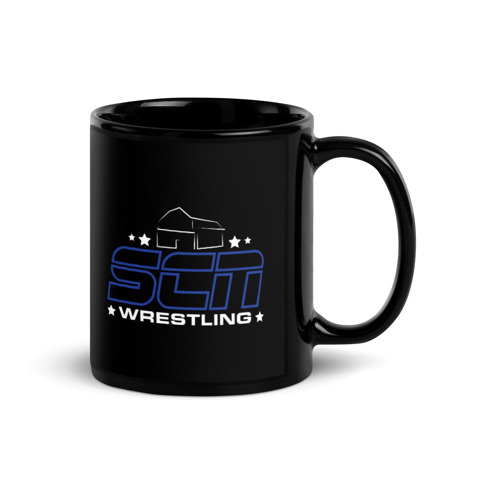 SCN Wrestling Black Glossy Mug