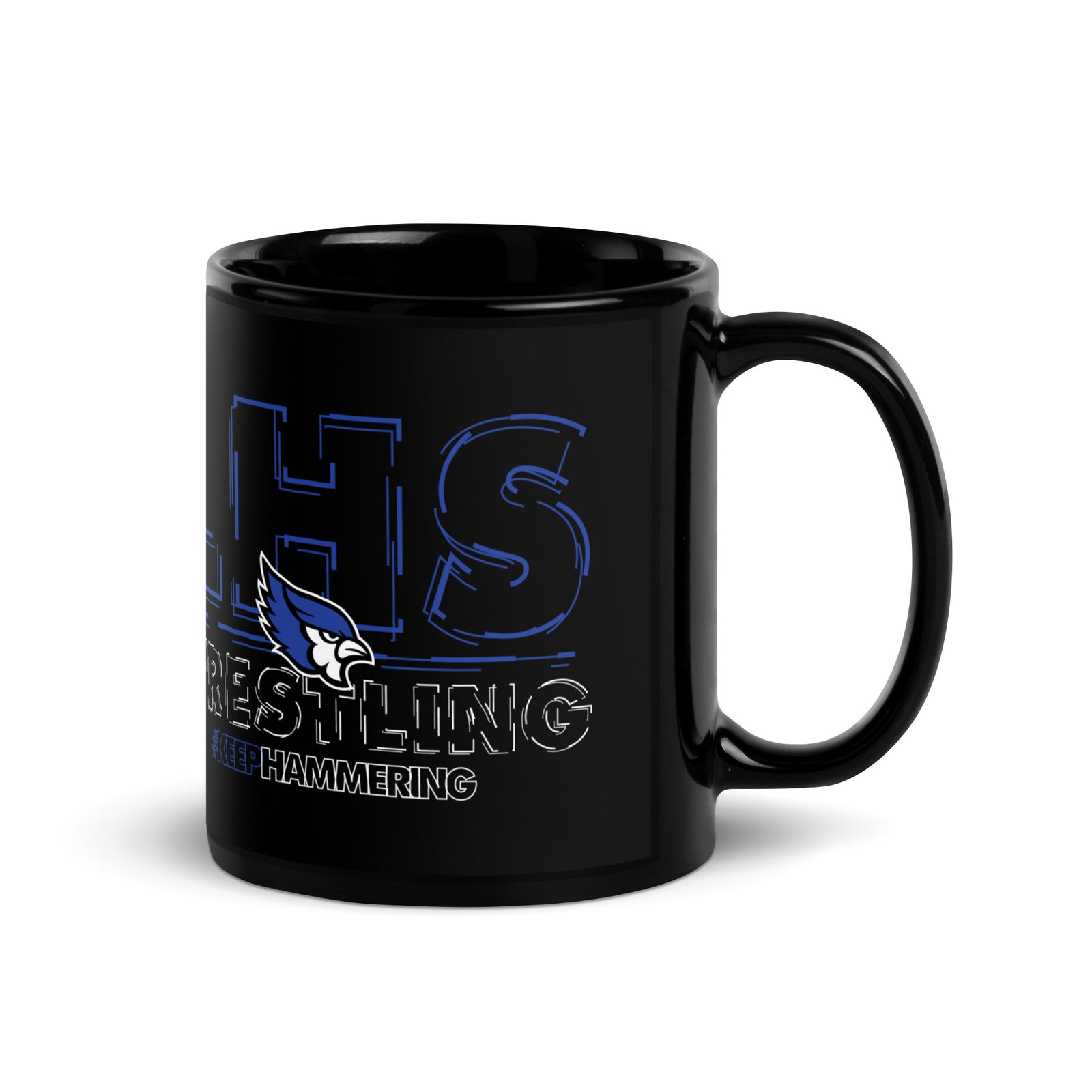 Liberty High School Wrestling  Black Glossy Mug