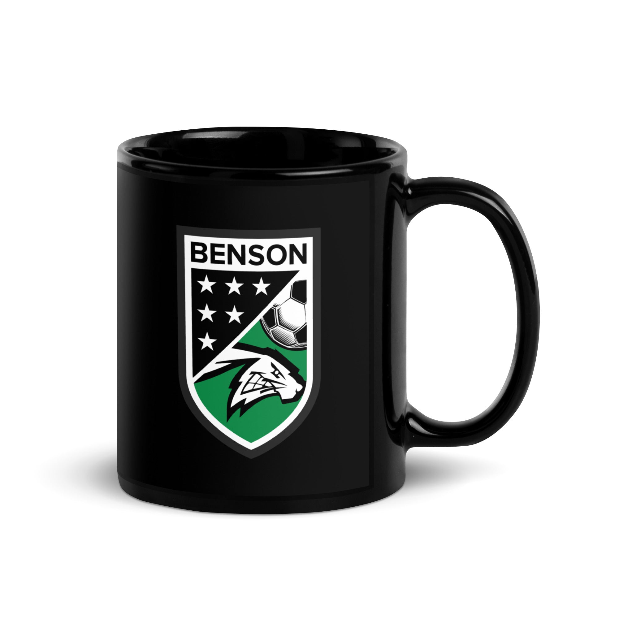 Benson Soccer Black Glossy Mug