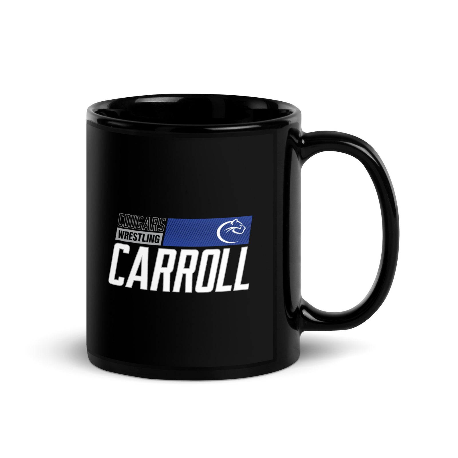Carroll Wrestling Black  Black Glossy Mug