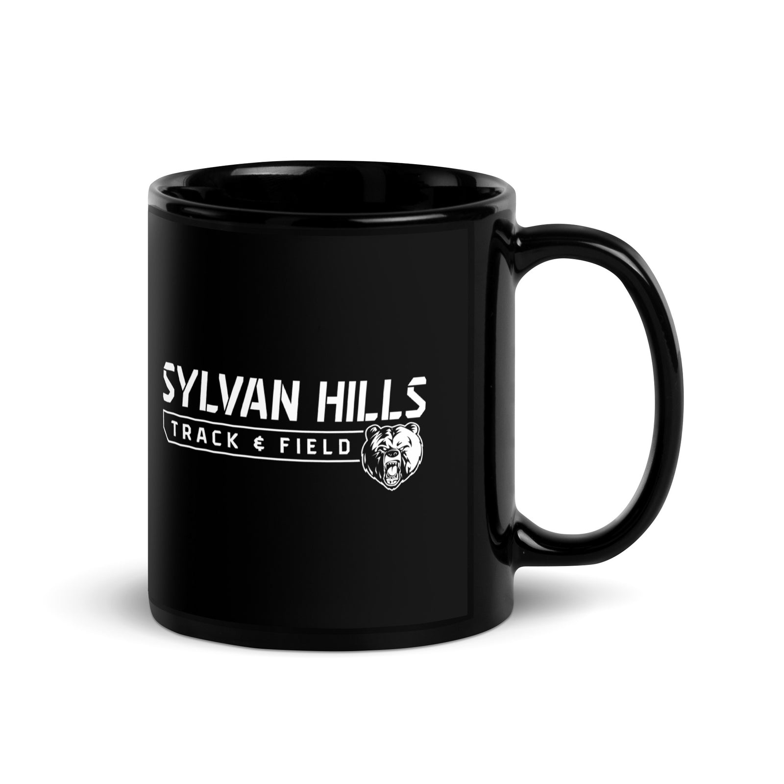 Sylvan Hills Track and Field Black Glossy Mug